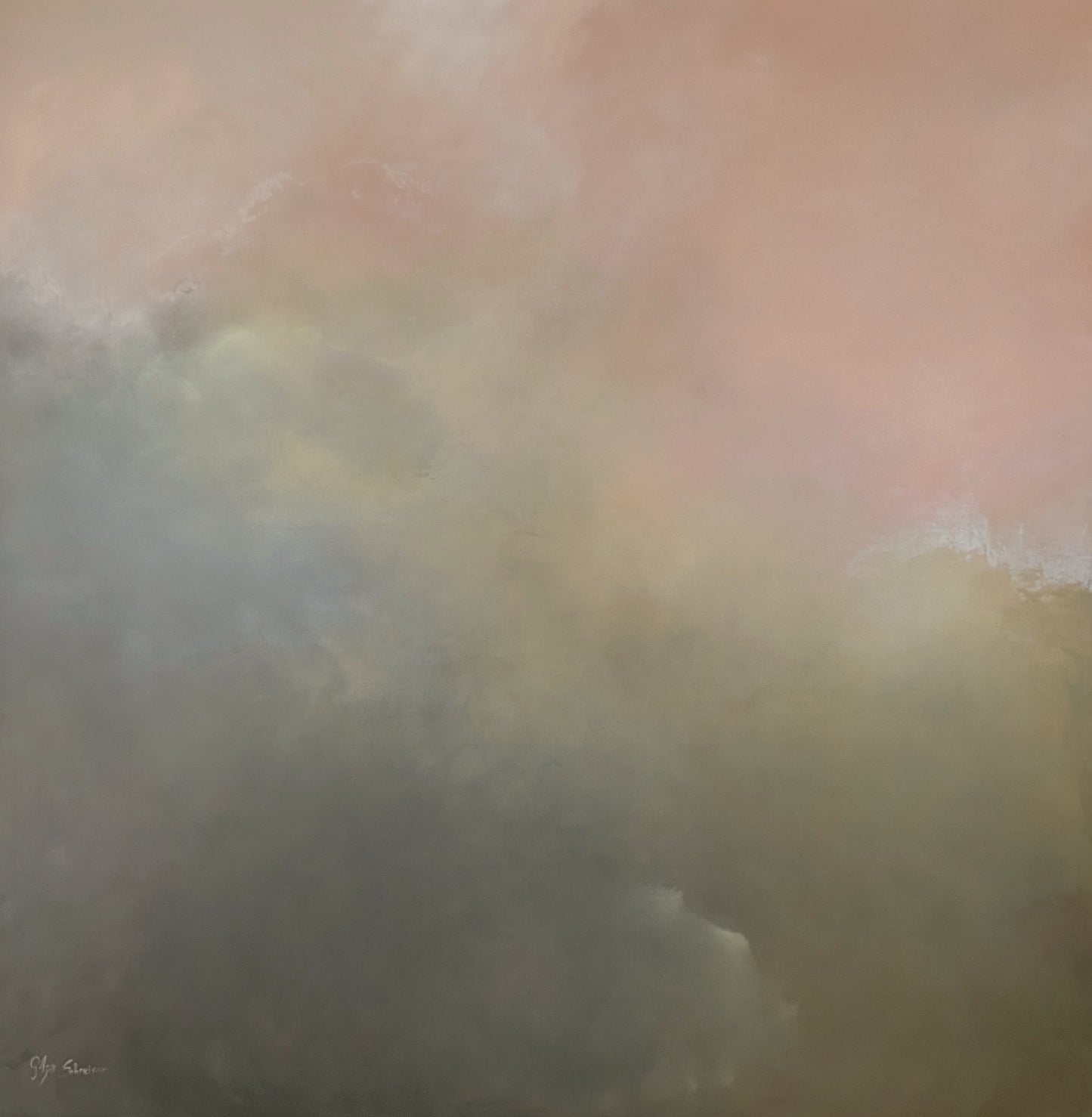 Ashes of a Sunset with floating frame. - Gabriela Azar Schreiner art