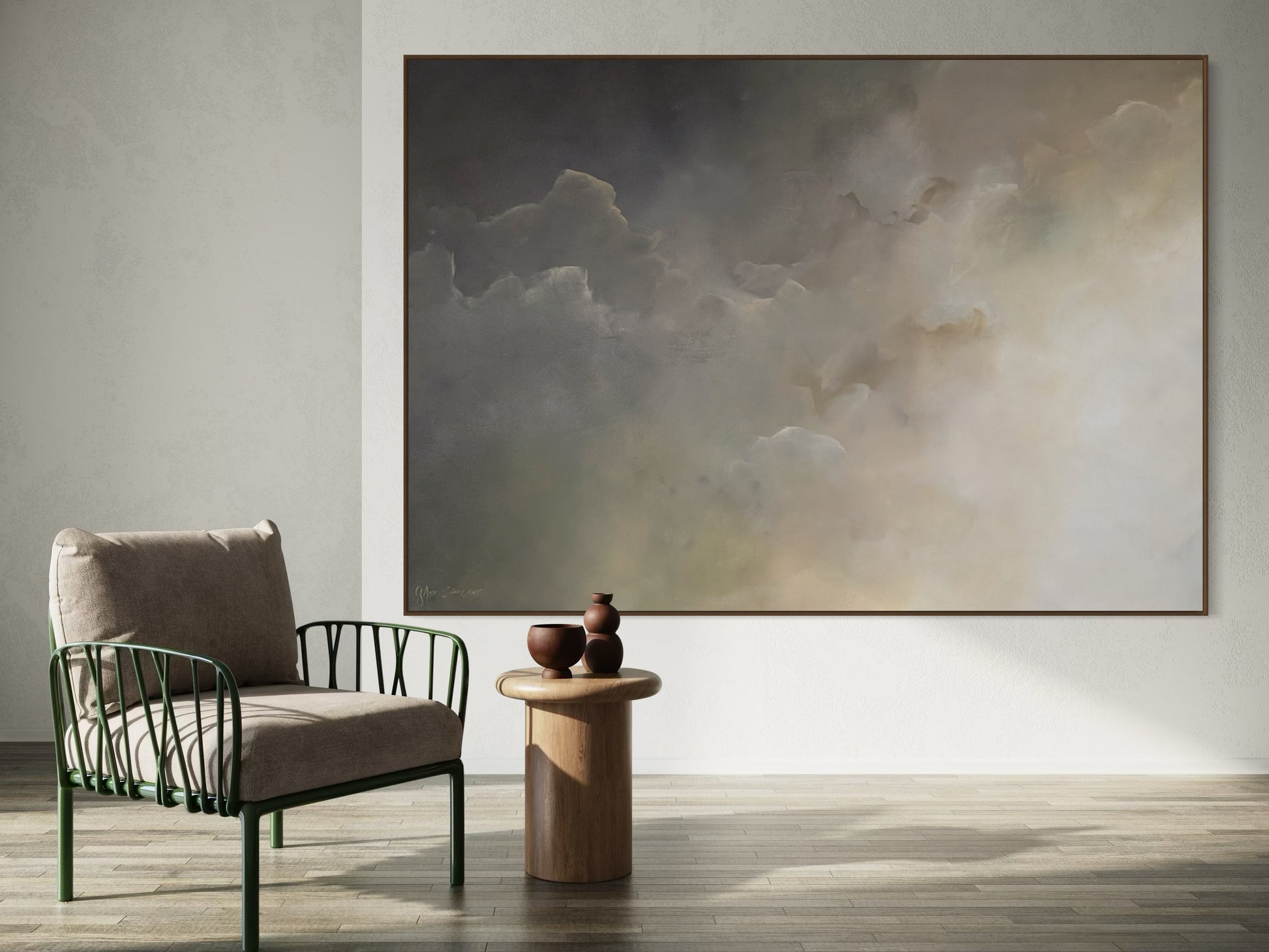 Breathform - Walnut floating frame - Gabriela Azar Schreiner art