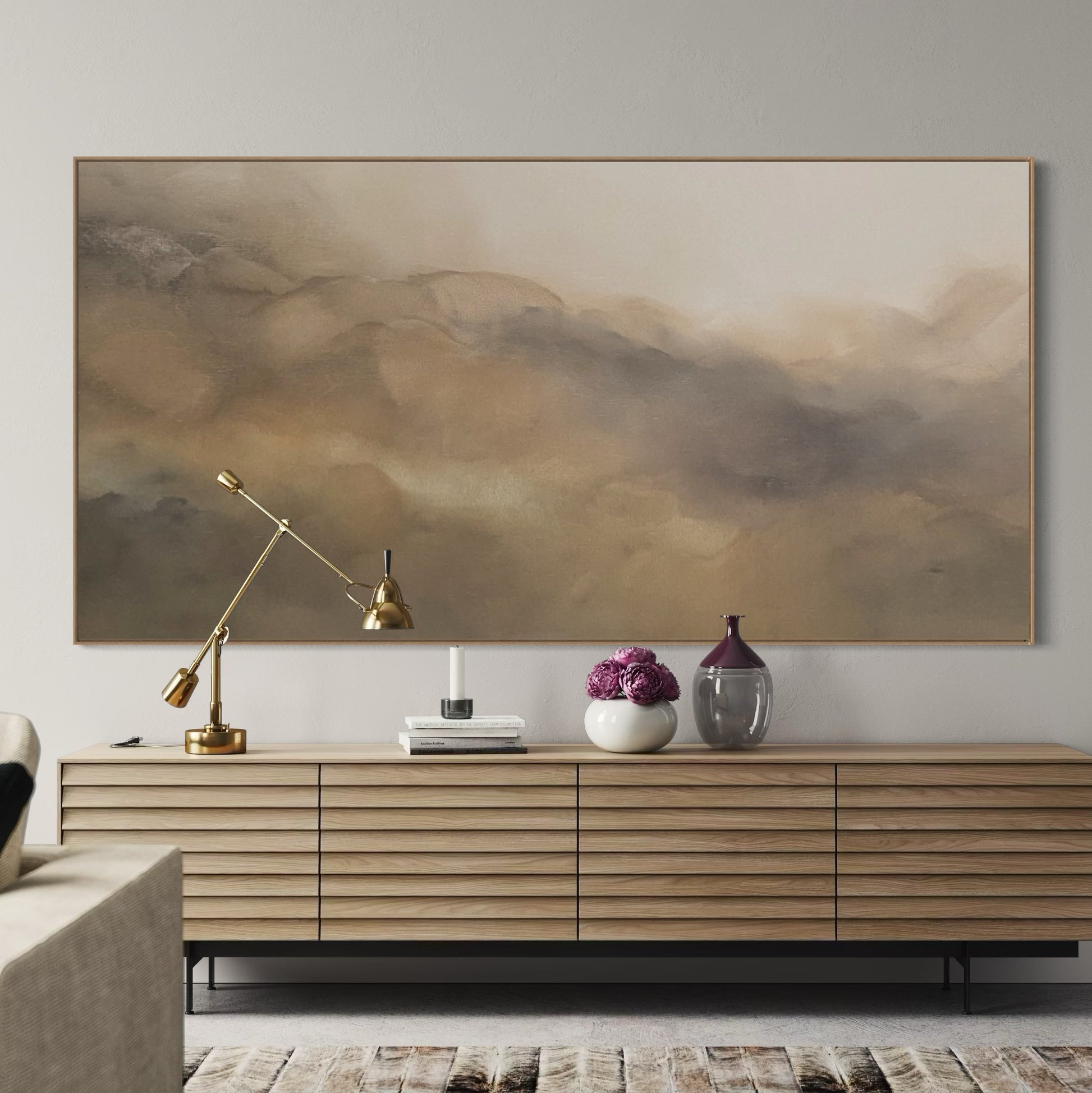 Dreaming Ground  (oak floating frame) - Gabriela Azar Schreiner art