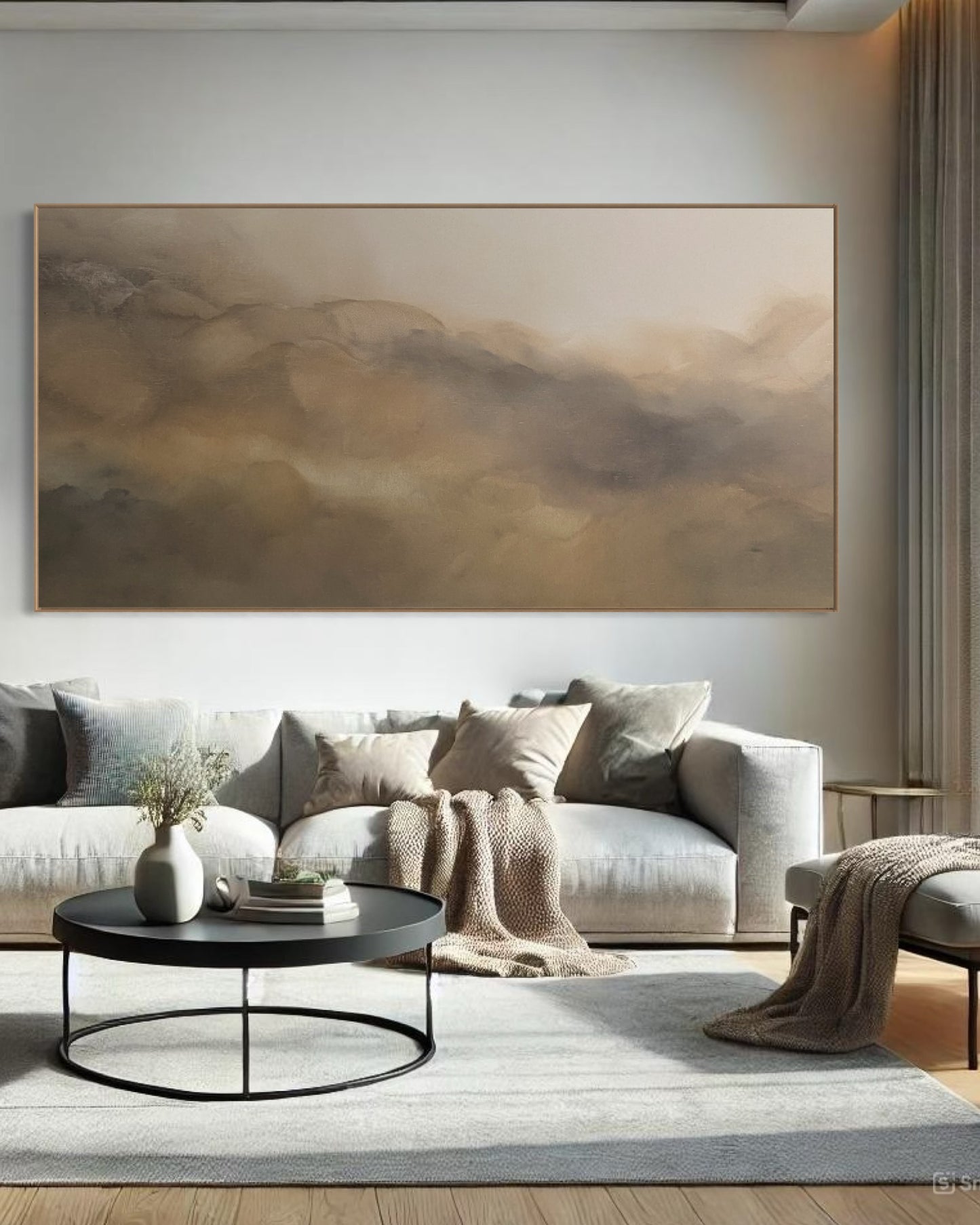 Dreaming Ground  (oak floating frame) - Gabriela Azar Schreiner art