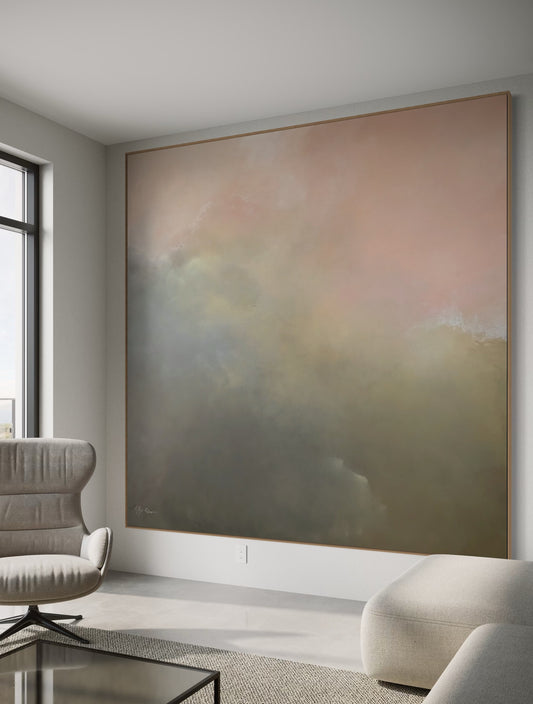 Ashes of a Sunset with floating frame. - Gabriela Azar Schreiner art