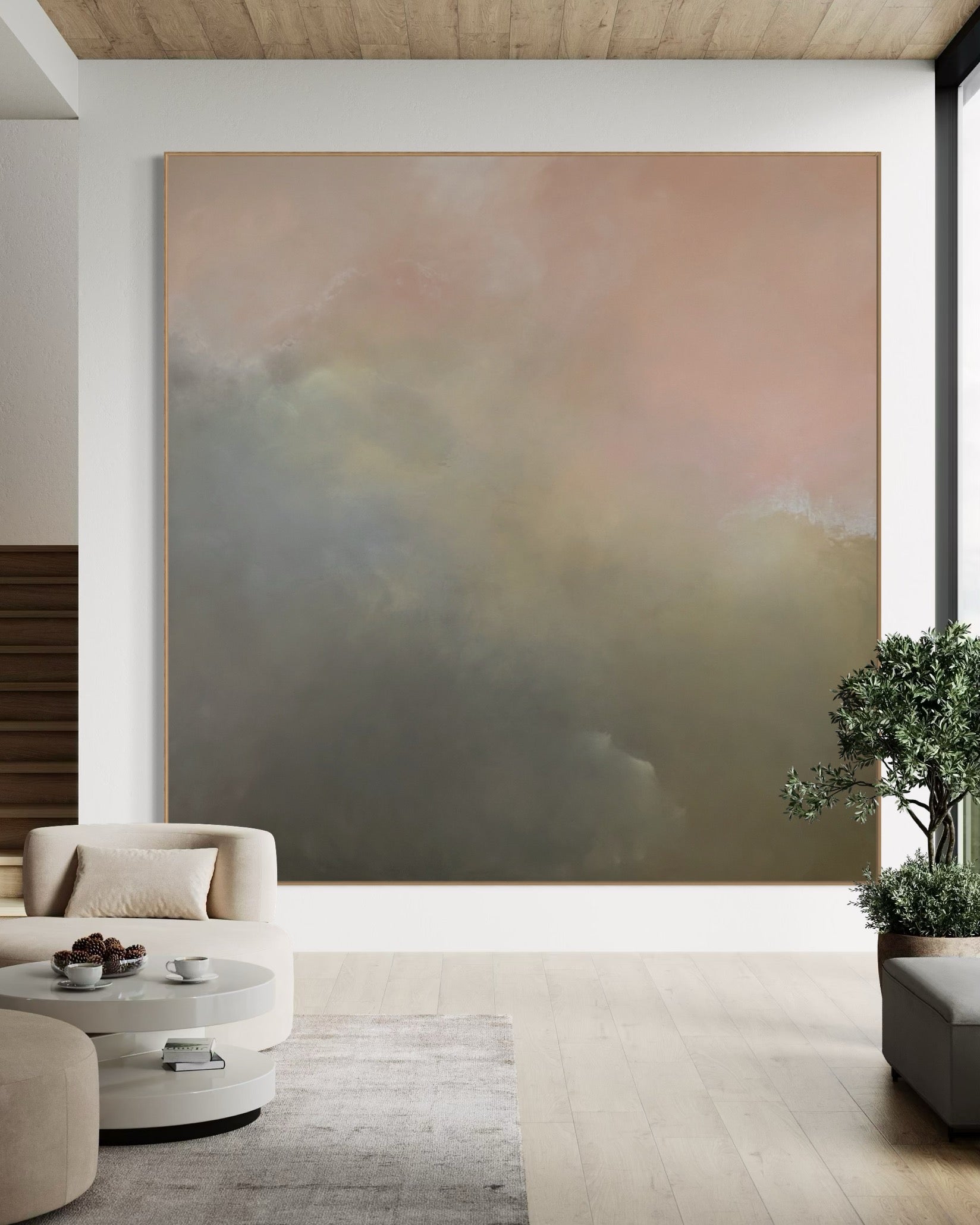 Ashes of a Sunset with floating frame. - Gabriela Azar Schreiner art