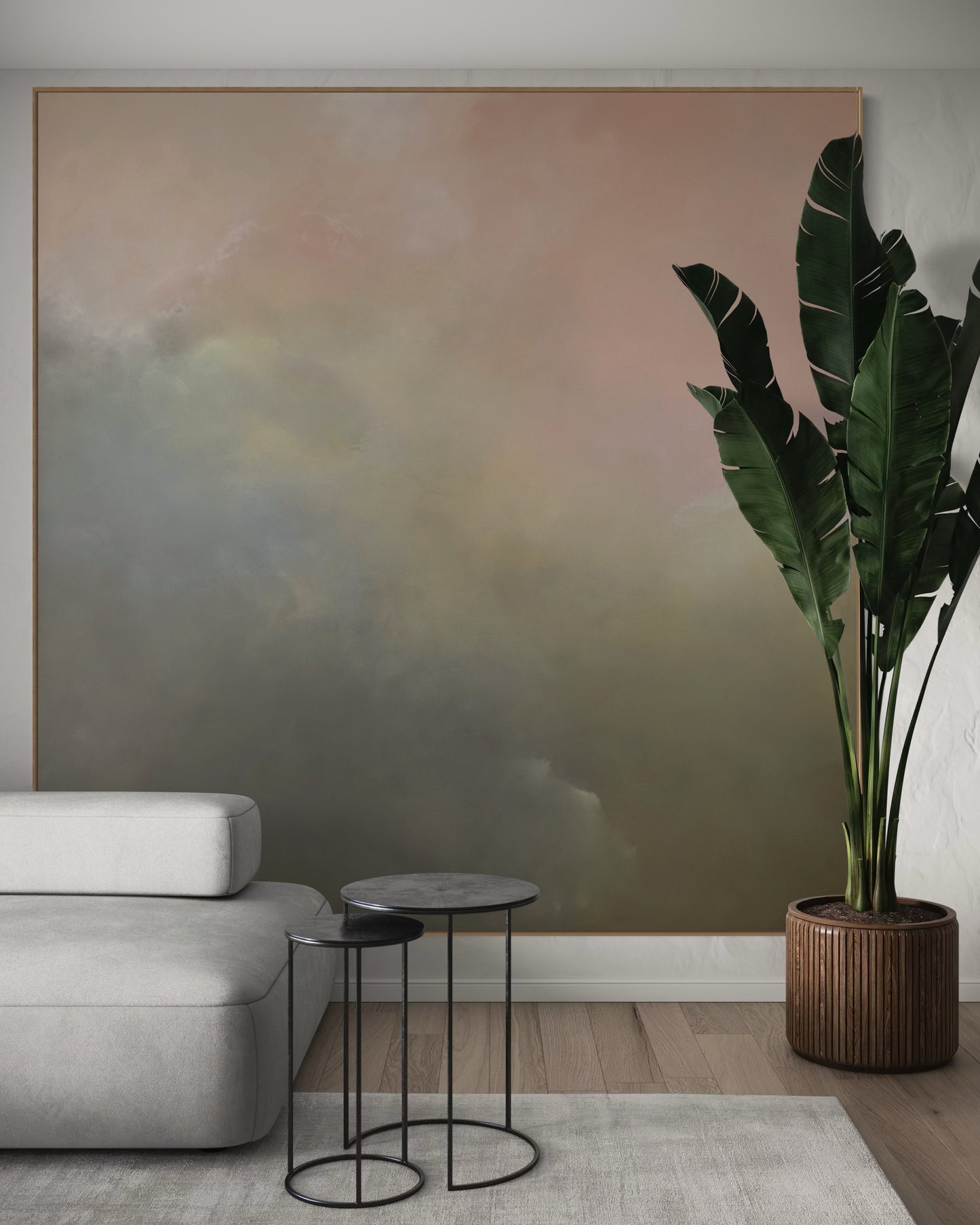Ashes of a Sunset with floating frame. - Gabriela Azar Schreiner art