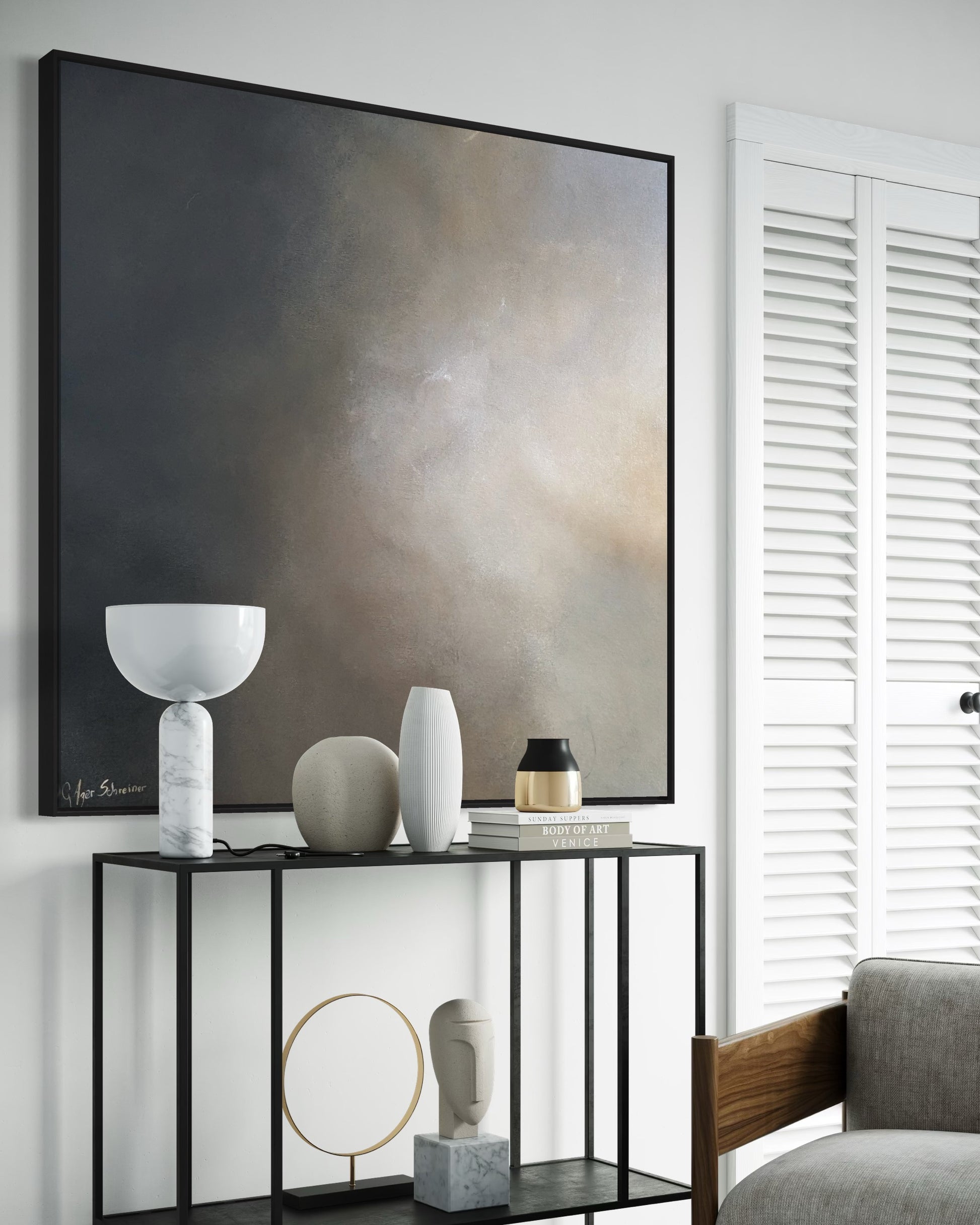Midnight sky (black frame) - Gabriela Azar Schreiner art