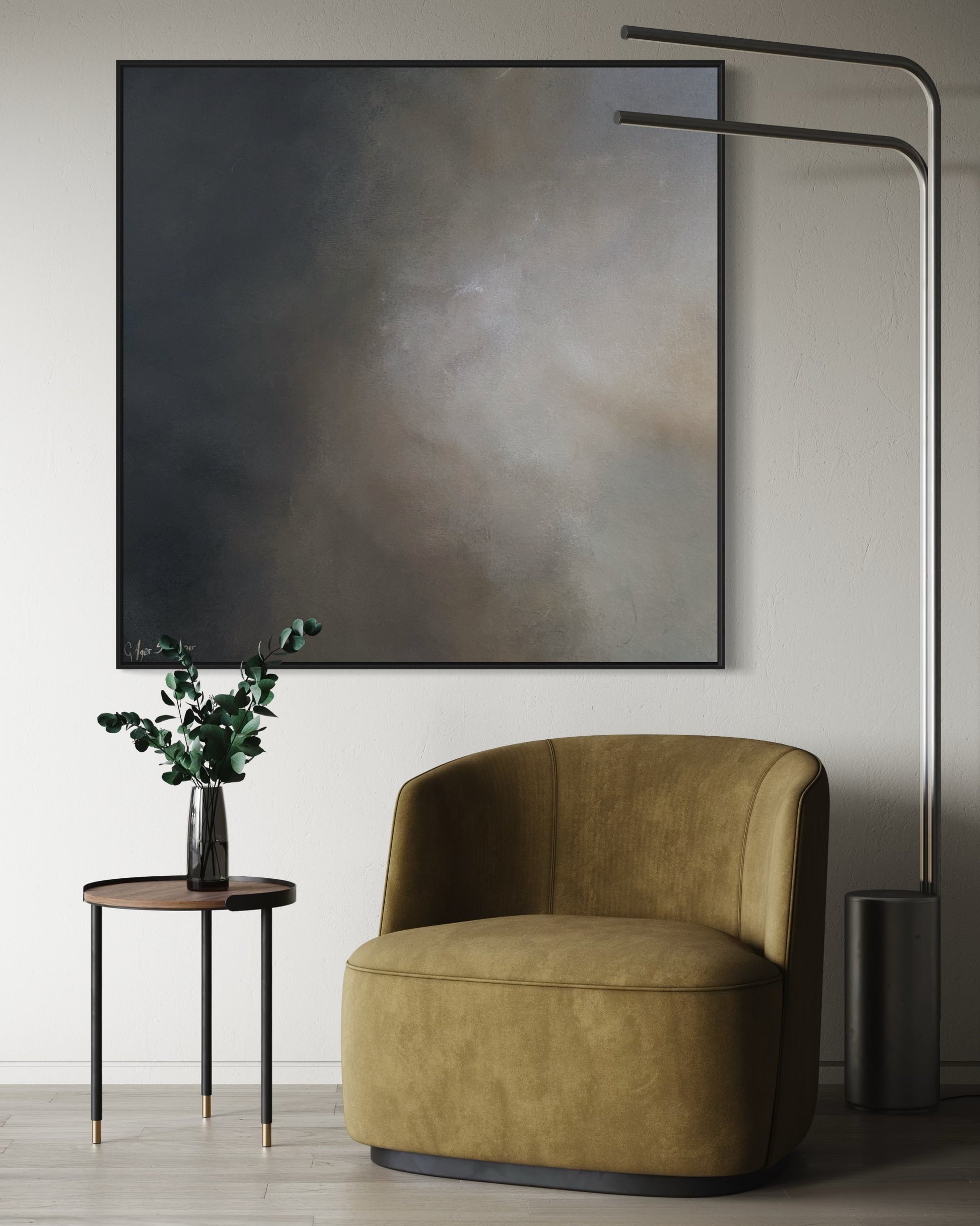 Midnight sky (black frame) - Gabriela Azar Schreiner art